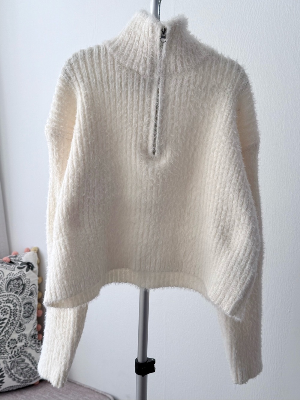 art class - Cozy Cream Half-Zip Ribbed Sweater - Kids -  Size M 7/8